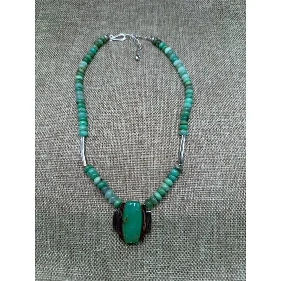 Jay King Green Gemstone & Sterling Silver Beaded Necklace - Picture 3 of 8